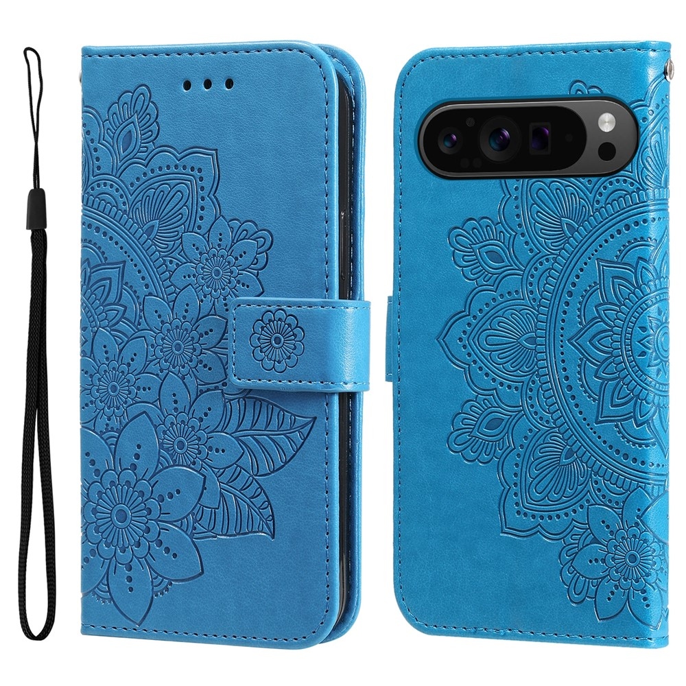 Mandala knížkové pouzdro na Google Pixel 10 Pro XL/Pixel 9 Pro XL - modré