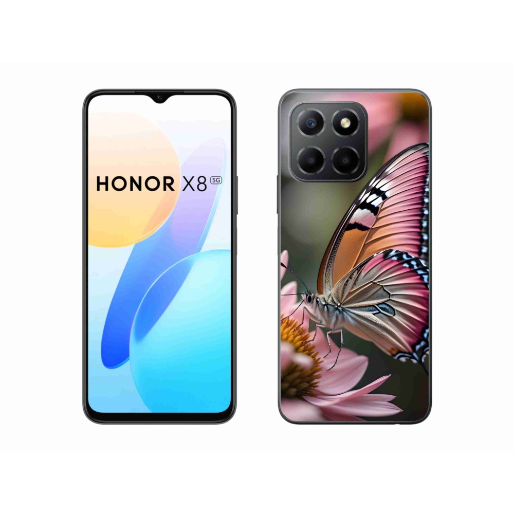 Gelový kryt mmCase na Honor X8 5G - barevný motýl