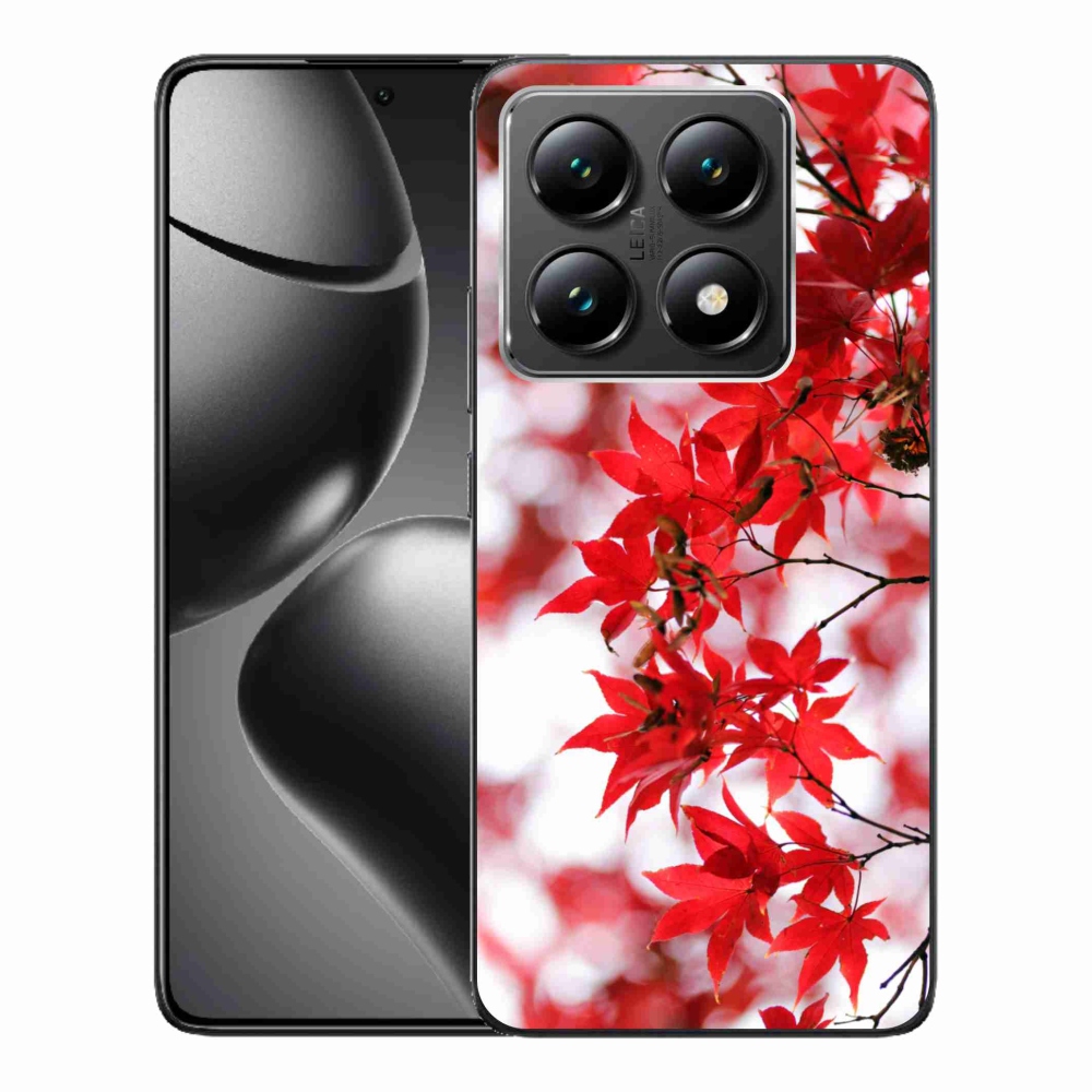 Gelový kryt mmCase na Xiaomi 14T - červené listy