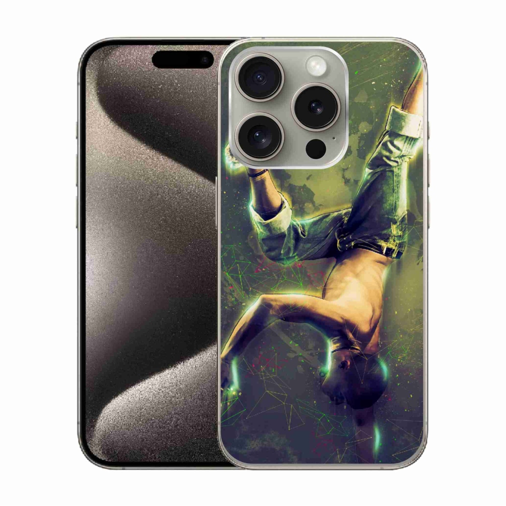 Gelový kryt mmCase na iPhone 15 Pro - breakdance