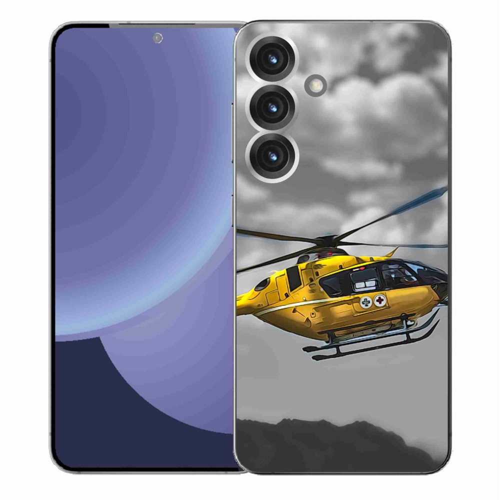 Gelový kryt mmCase na Samsung Galaxy S25+ - žlutá helikoptéra