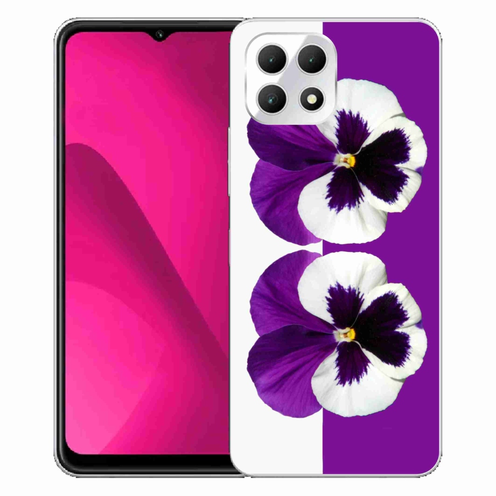 Gelový kryt mmCase na T-Mobile T Phone 2 - fialovobílý květ