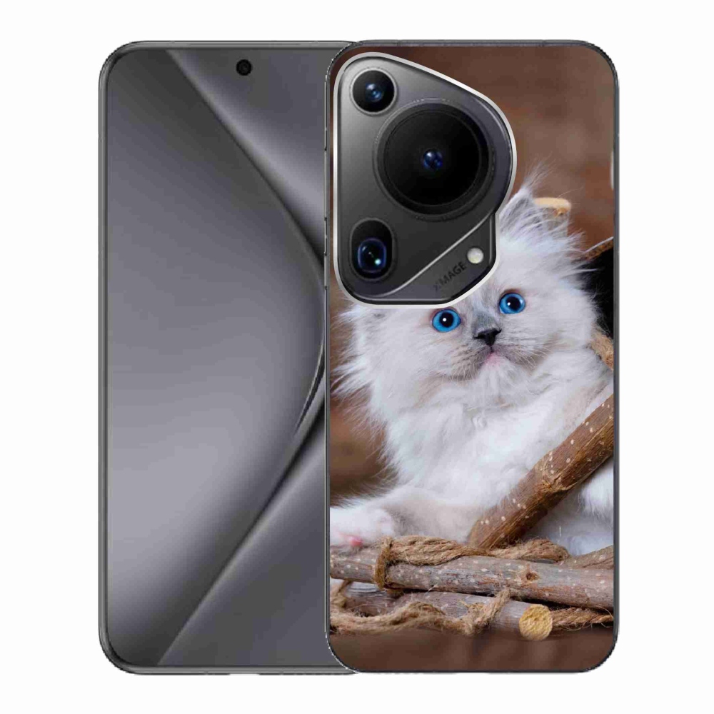 Gelový kryt mmCase na Huawei Pura 70 Ultra - bílé kotě