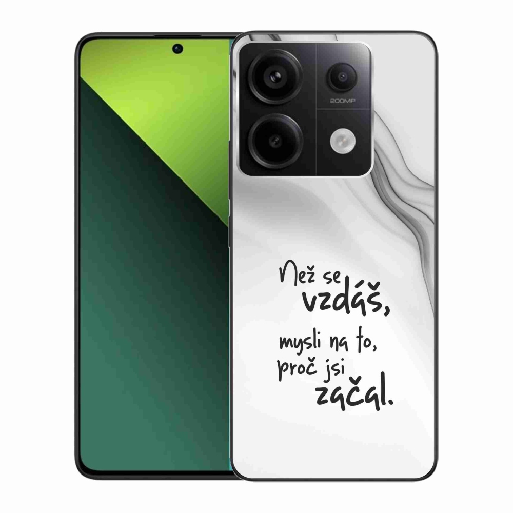 Gelový kryt mmCase na Xiaomi Redmi Note 13 Pro 5G/Poco X6 5G - citát 2 bílé pozadí