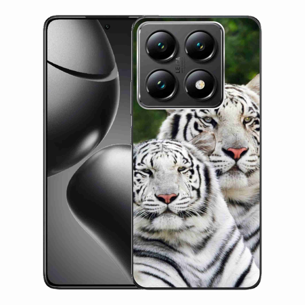 Gelový kryt mmCase na Xiaomi 14T Pro - bílí tygři