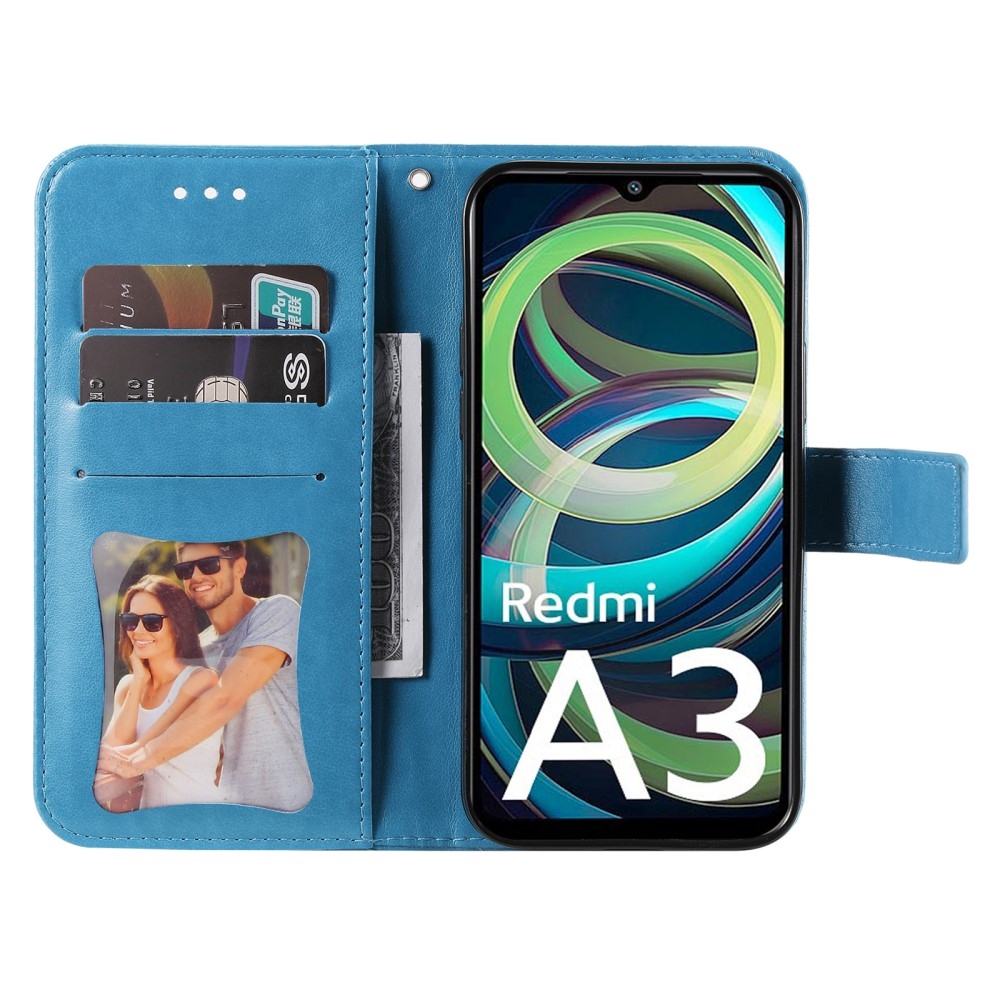 Mandala knížkové pouzdro na Xiaomi Redmi A3 - modré