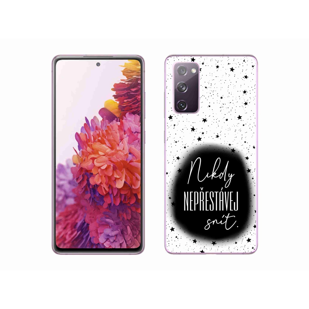 Gelový kryt mmCase na Samsung Galaxy S20 FE - citát 1 černobílé pozadí