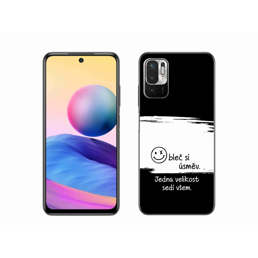 Gelový kryt mmCase na Xiaomi Redmi Note 10 5G - vtipný text 8 bíločerné pozadí