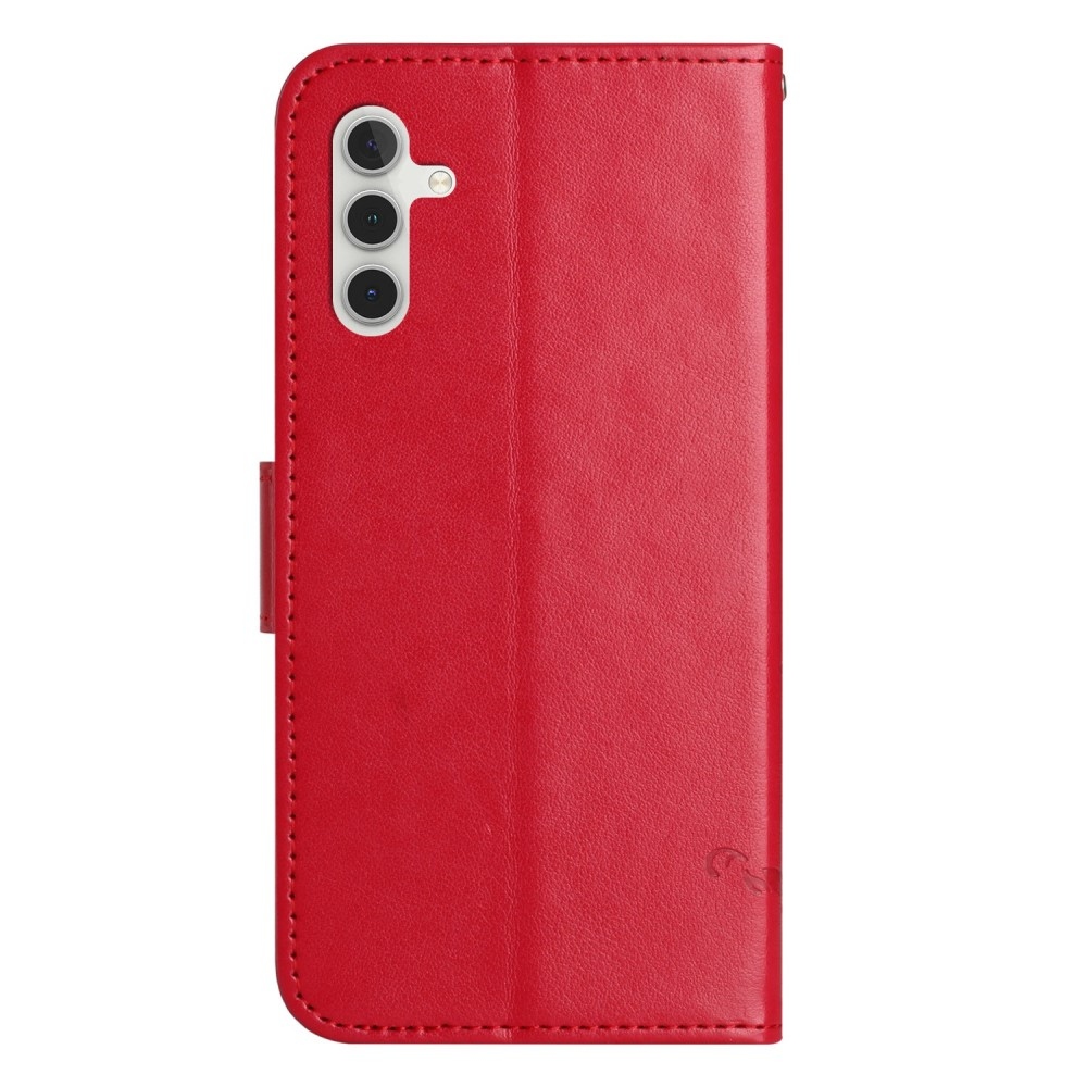 Flower knížkové pouzdro na Samsung Galaxy A26 5G - červené