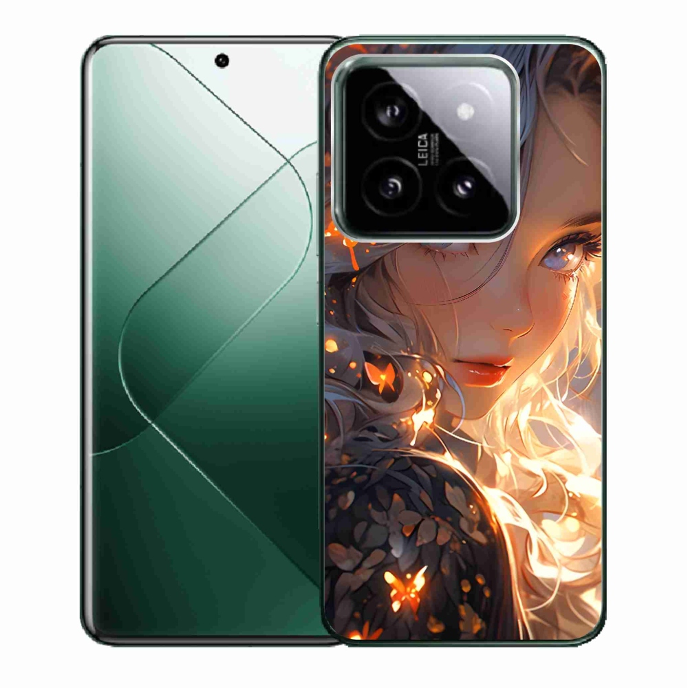 Gelový kryt mmCase na Xiaomi 14 - dívka a motýli