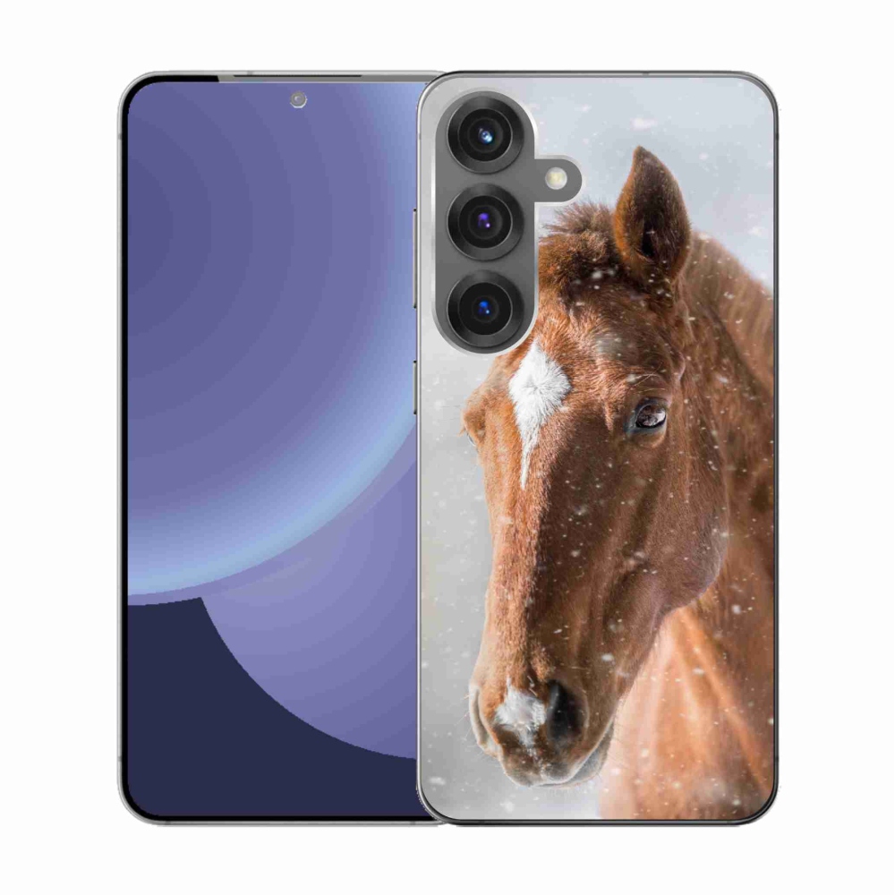 Gelový kryt mmCase na Samsung Galaxy S25 - hnědý kůň 2