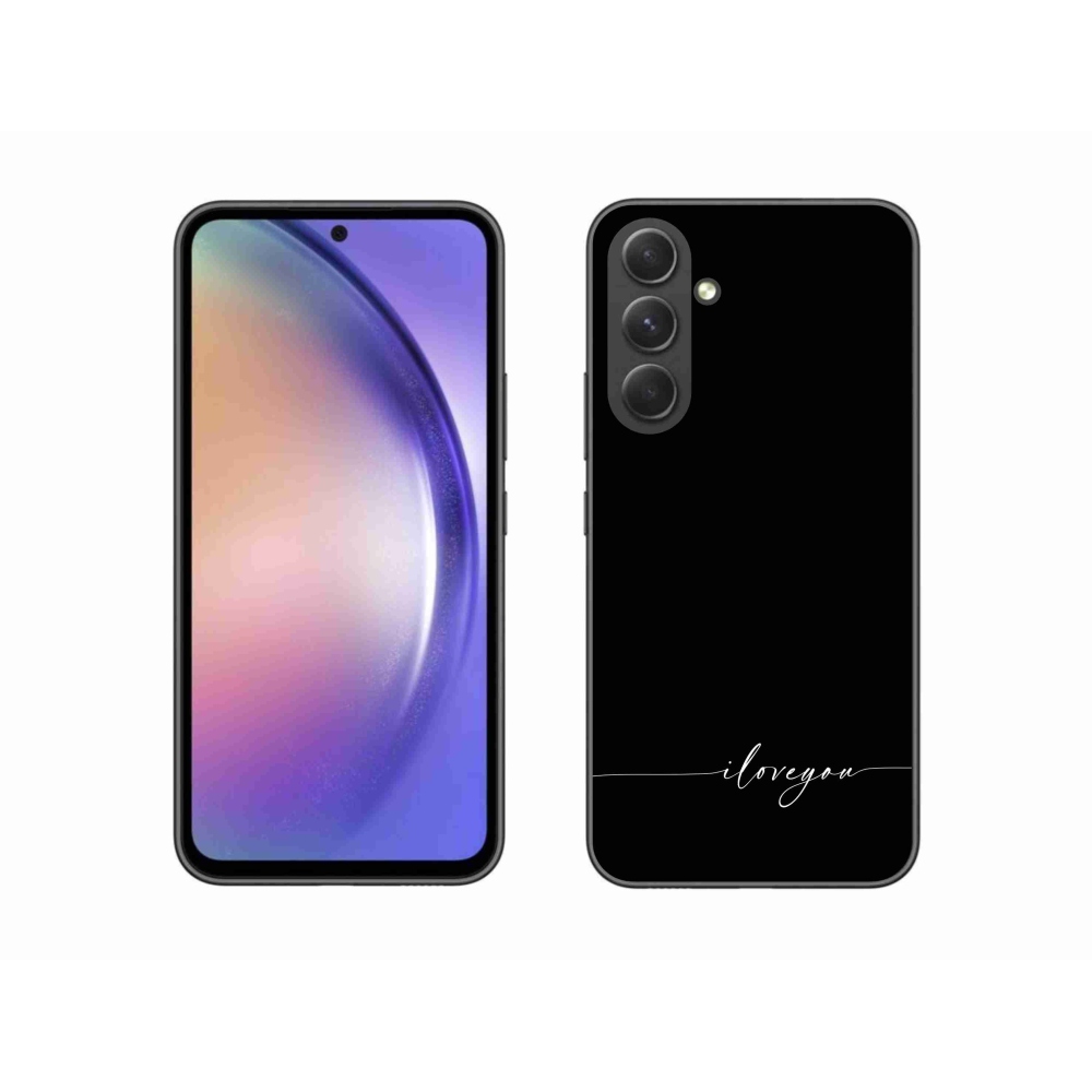 Gelový kryt mmCase na Samsung Galaxy A54 5G - I love you černé pozadí