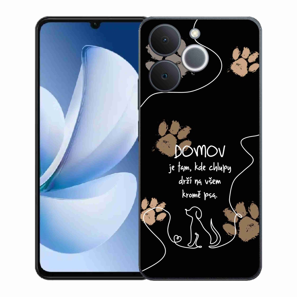 Gelový kryt mmCase na Realme Note 70T - psí motiv černé pozadí