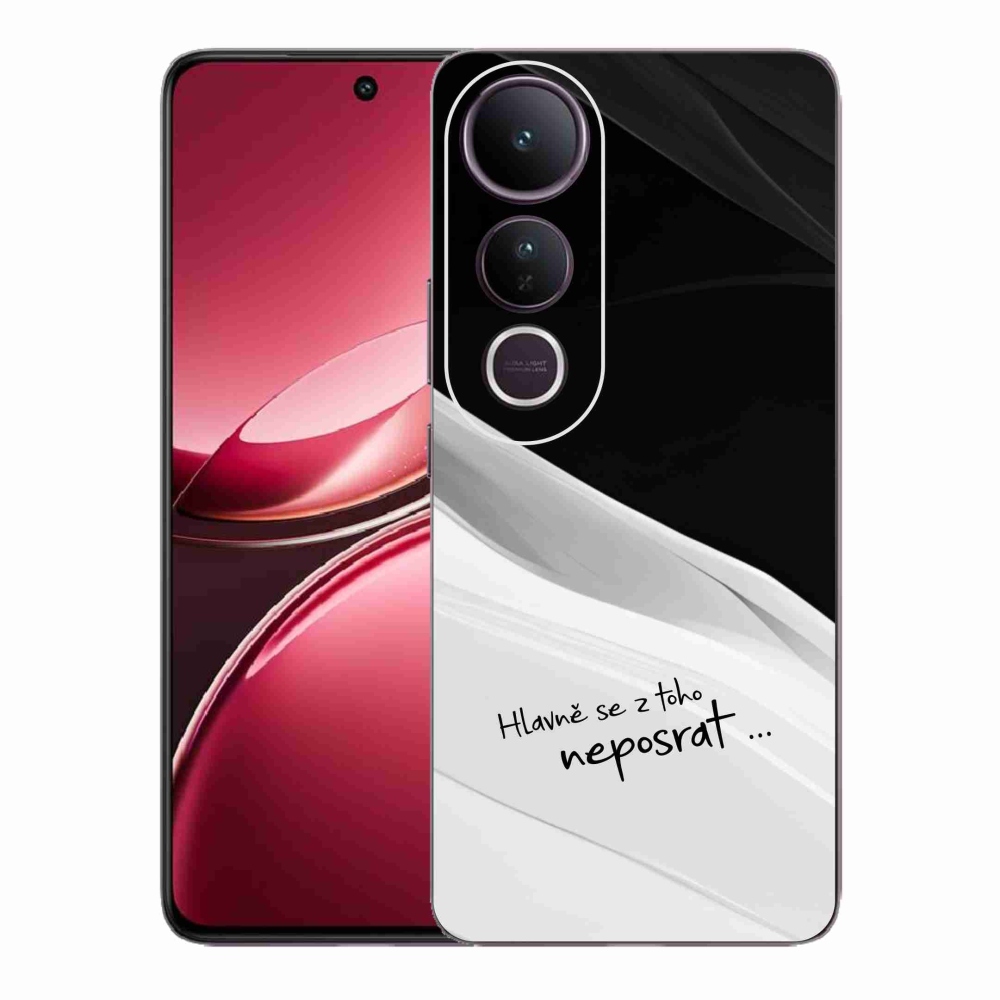 Gelový kryt mmCase na Vivo V50 Lite 4G/5G - vtipný text 13 bíločerné pozadí
