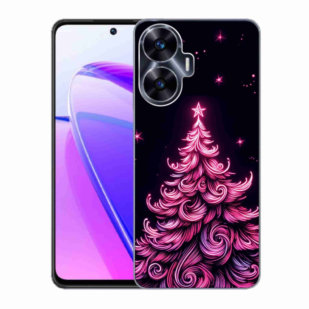 Gelový kryt mmCase na Realme C55 - neonový vánoční stromek 2