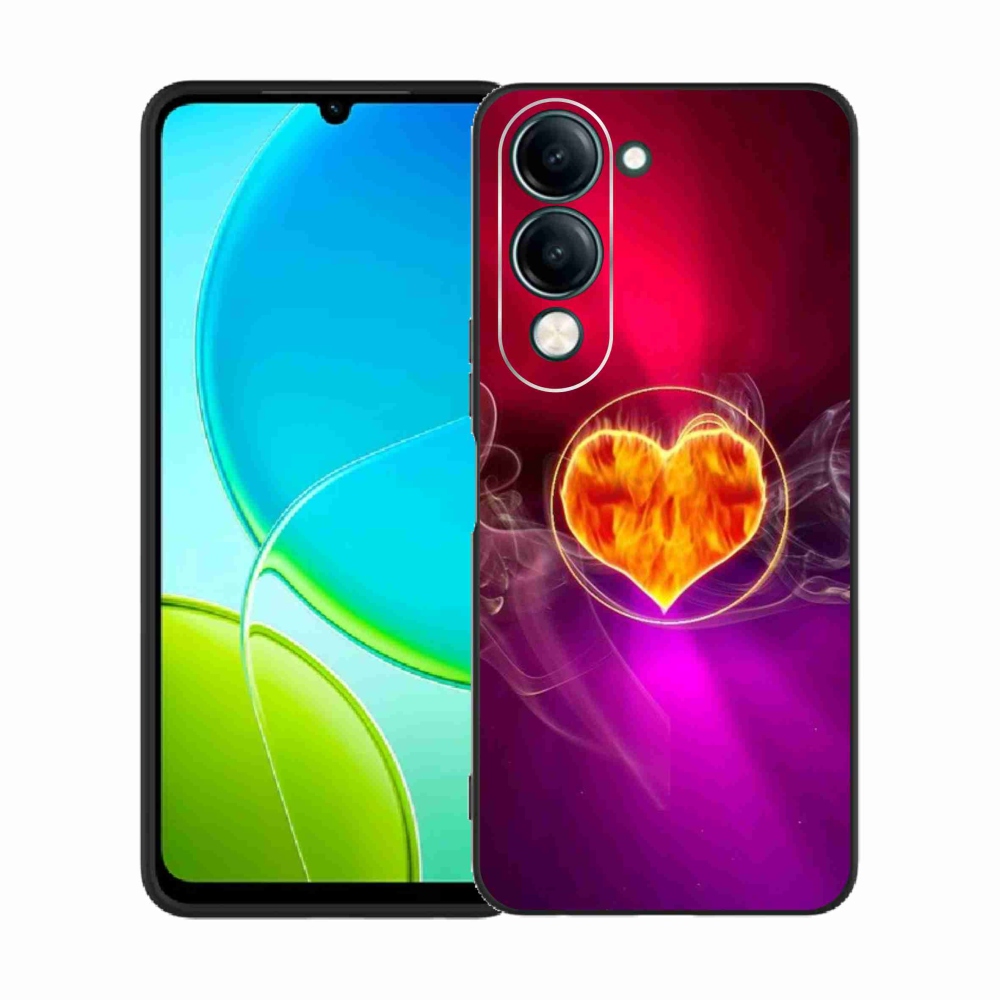 Gelový kryt mmCase na Vivo Y29s 5G - ohnivé srdce
