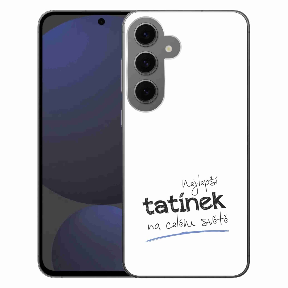 Gelový kryt mmCase na Samsung Galaxy S24 FE - nejlepší tatínek 4 bílé pozadí