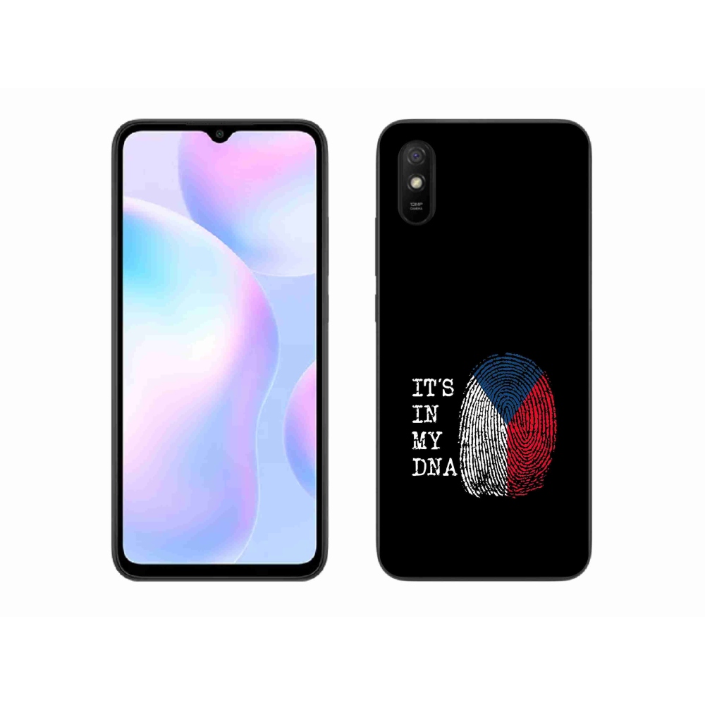 Gelový kryt mmCase na Xiaomi Redmi 9A - vlajka otisk prstu černé pozadí