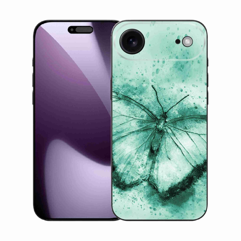 Gelový kryt mmCase na iPhone 17 Air - zelený motýl