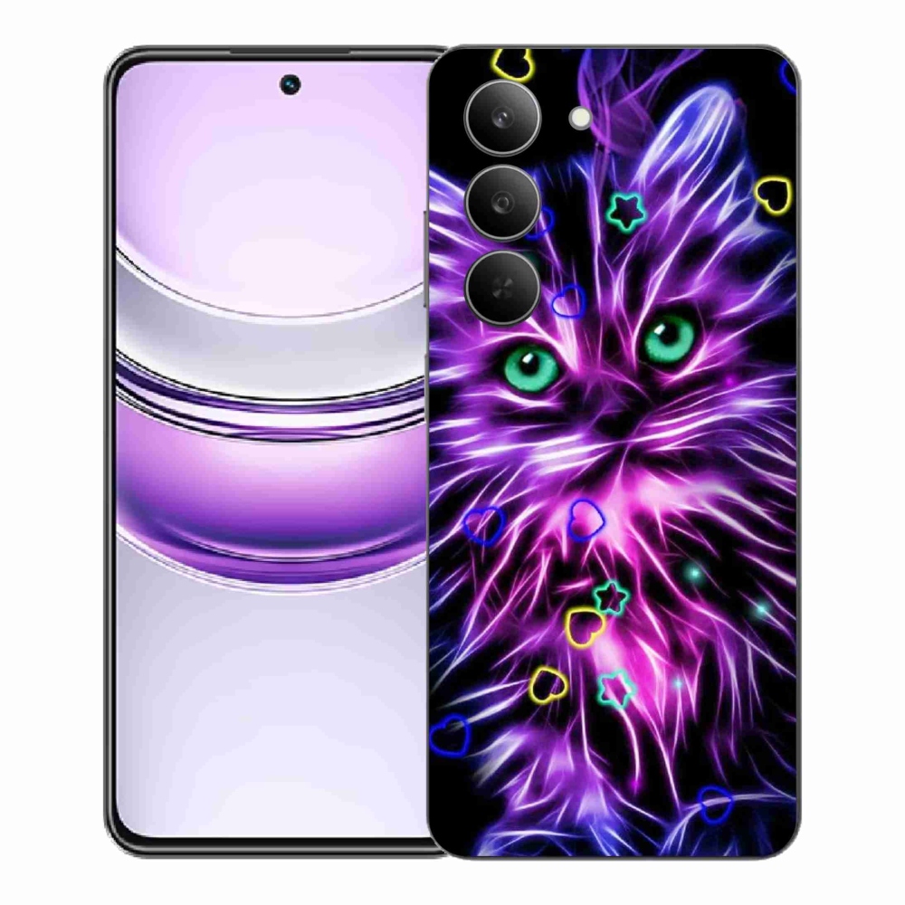 Gelový kryt mmCase na Realme 14x 5G - abstraktní kočka