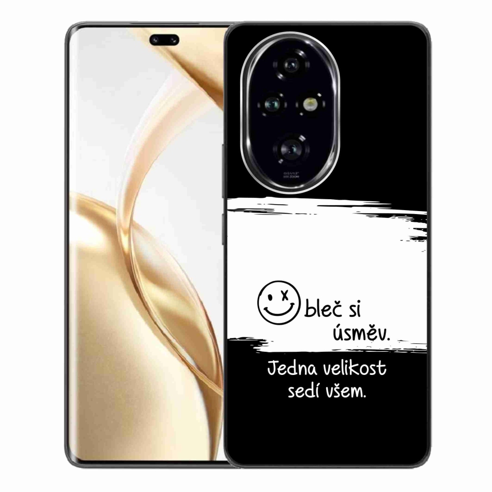 Gelový kryt mmCase na Honor 200 Pro 5G - vtipný text 8 bíločerné pozadí