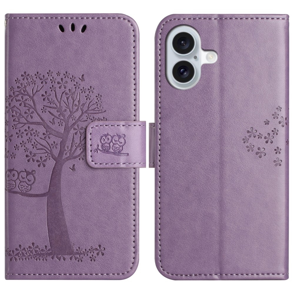 Tree knížkové pouzdro na iPhone 16 - světlefialové
