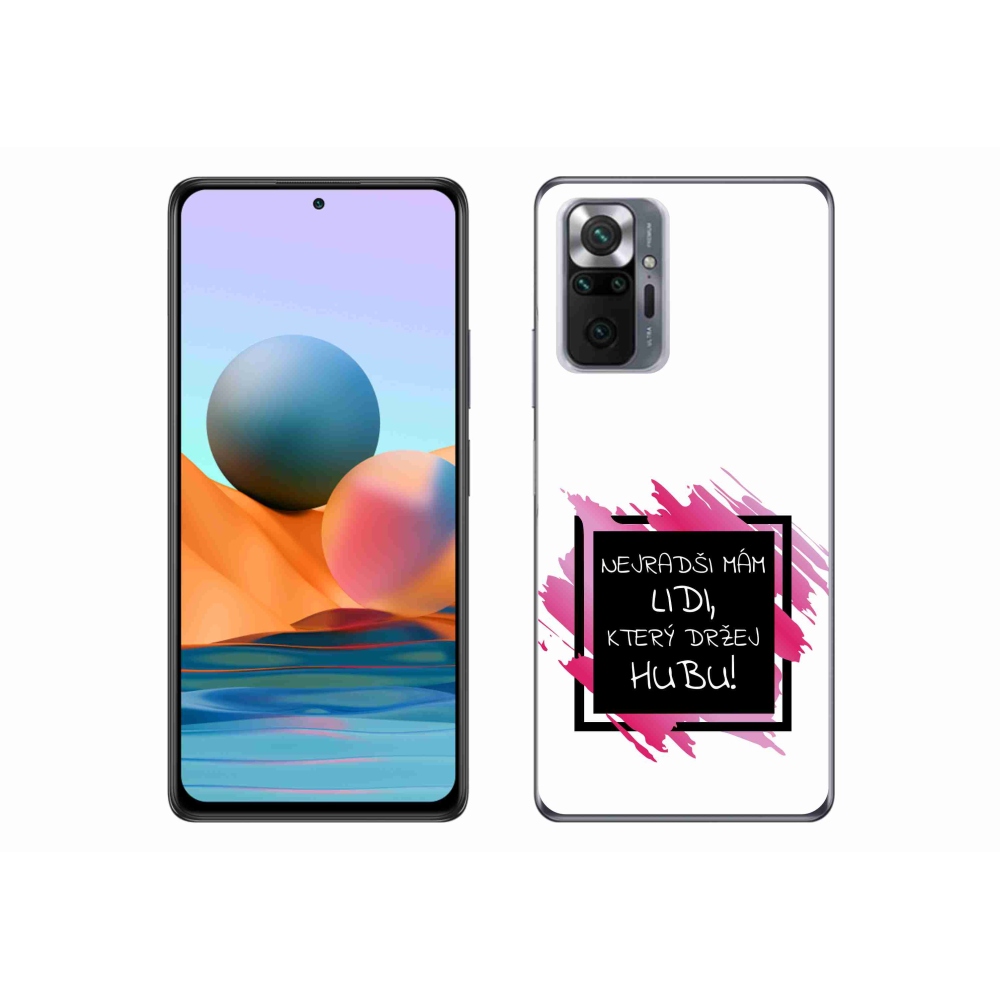 Gelový kryt mmCase na Xiaomi Redmi Note 10 Pro - vtipný text 7 černobílé pozadí