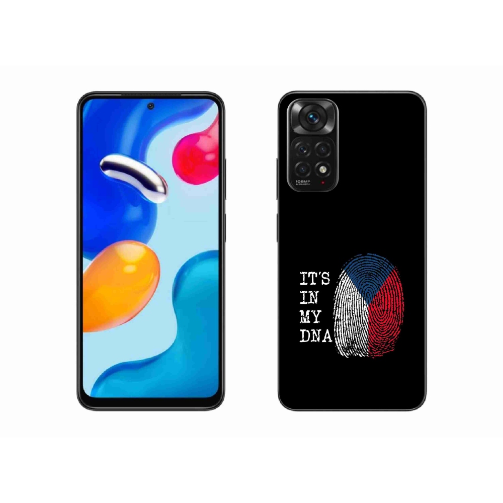 Gelový kryt mmCase na Xiaomi Redmi Note 11S 4G - vlajka otisk prstu černé pozadí