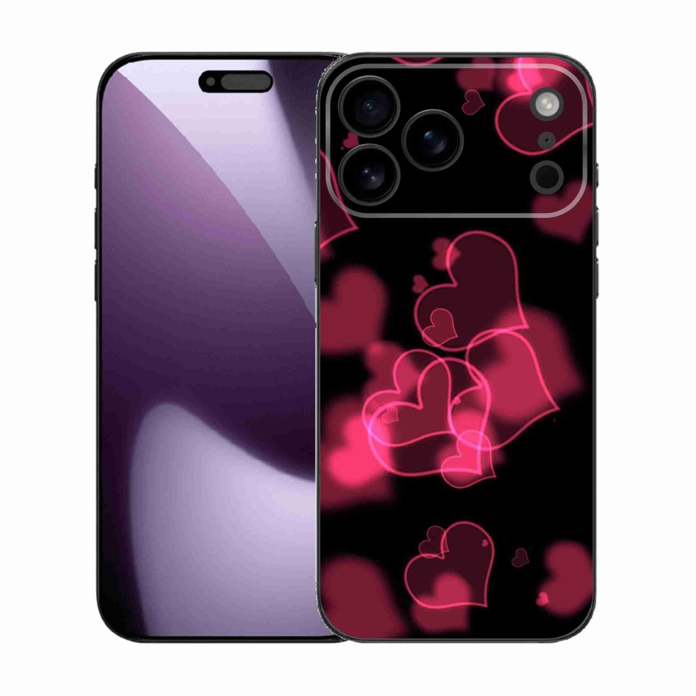 Gelový kryt mmCase na iPhone 17 Pro Max - červená srdíčka