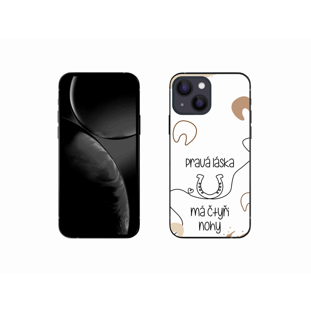 Gelový kryt mmCase na iPhone 13 mini 5.4 - koňský motiv bílé pozadí