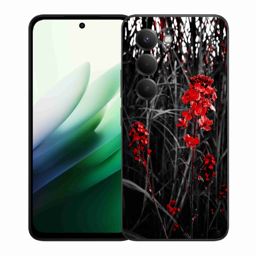 Gelový kryt mmCase na Xiaomi Redmi 15 5G (169mm) - červená rostlina