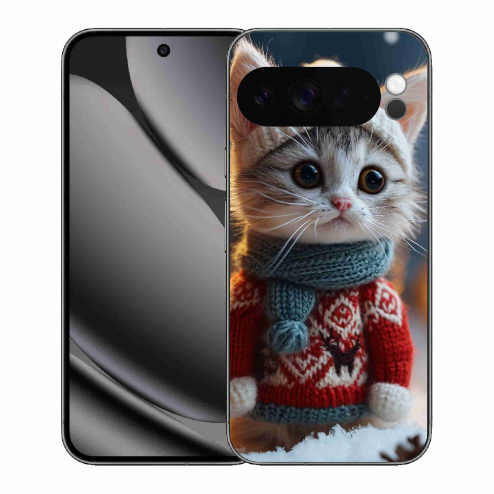 Gelový kryt mmCase na Google Pixel 10 Pro XL - kotě ve svetru