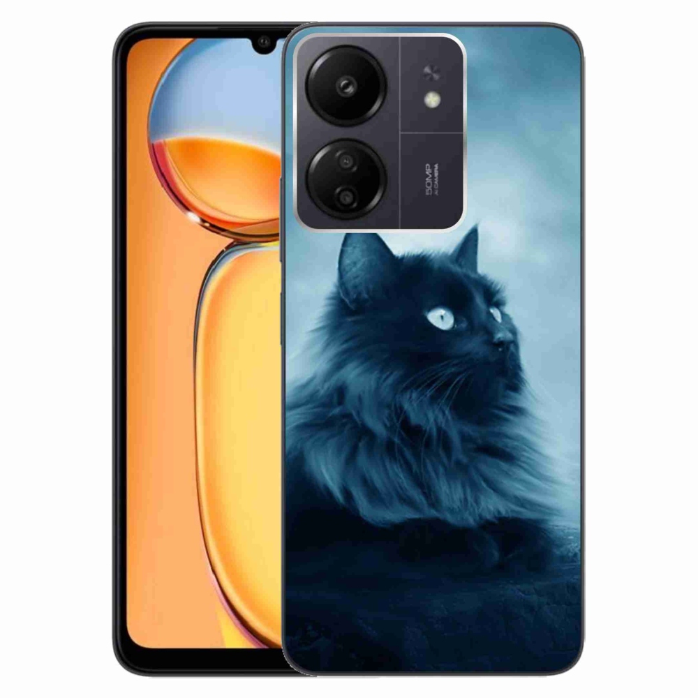 Gelový obal mmCase na Xiaomi Poco C65/Redmi 13C - černá kočka 1