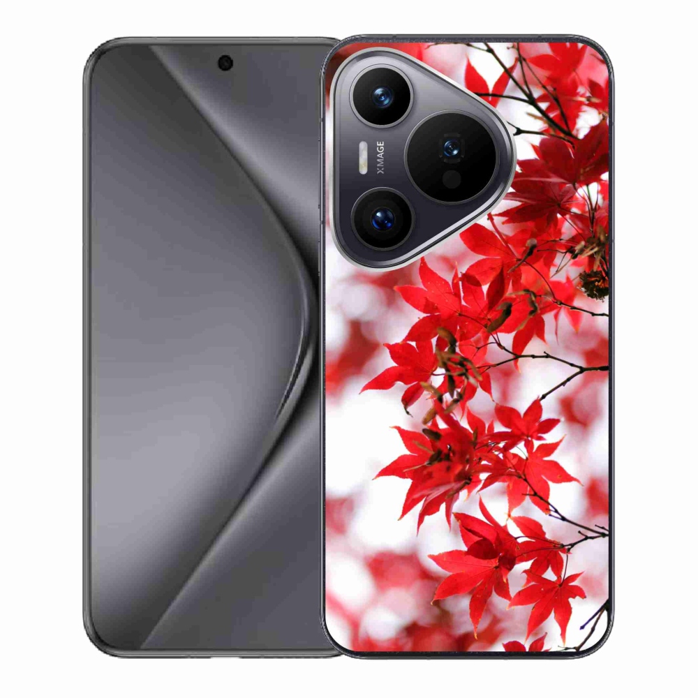 Gelový kryt mmCase na Huawei Pura 70 - červené listy