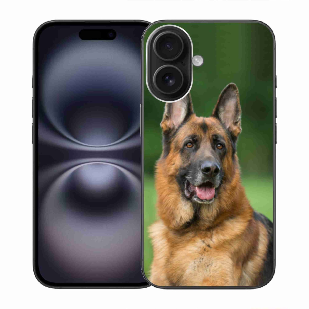 Gelový kryt mmCase na iPhone 16 - německý ovčák
