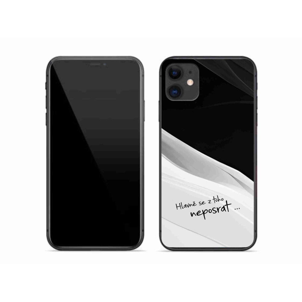 Gelový kryt mmCase na iPhone 11 - vtipný text 13 bíločerné pozadí