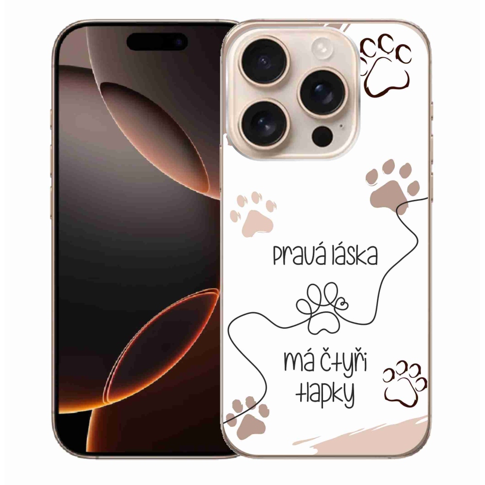 Gelový kryt mmCase na iPhone 16 Pro Max - psí motiv 1 bílé pozadí