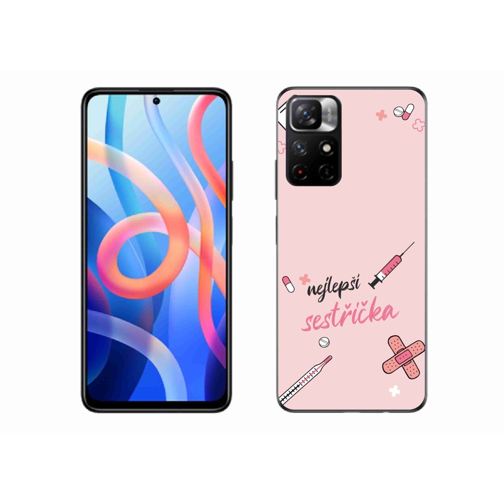 Gelový kryt mmCase na Xiaomi Redmi Note 11S 5G - nejlepší sestřička růžové pozadí