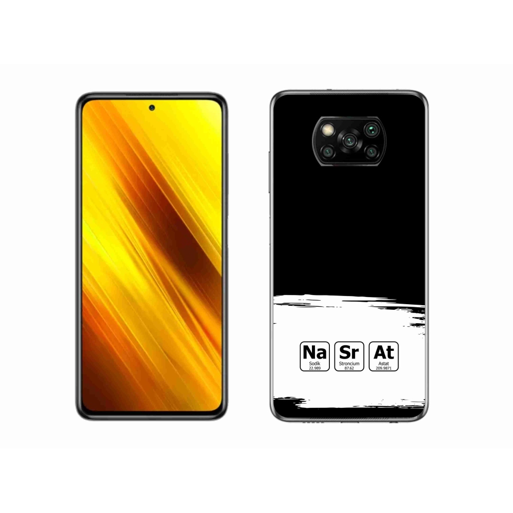 Gelový kryt mmCase na Xiaomi Poco X3 Pro - chemické prvky bíločerné pozadí