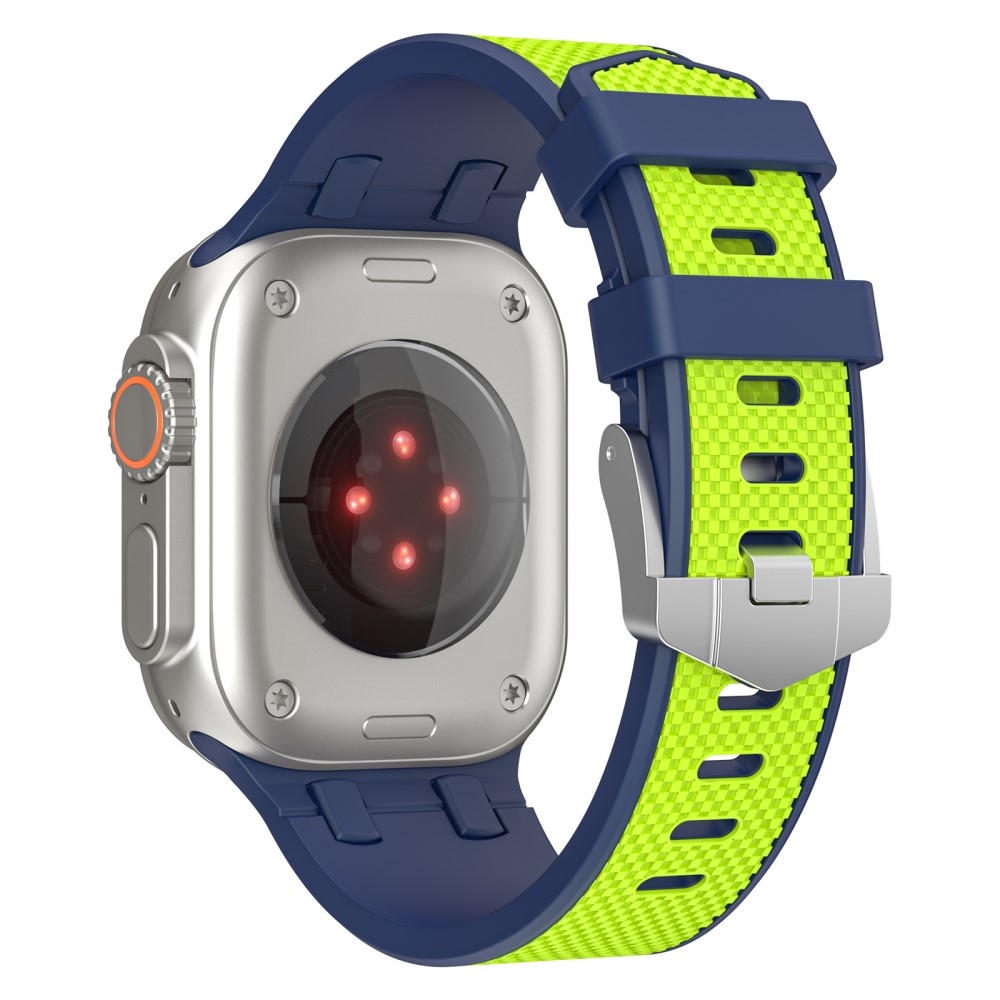 Sports silikonový řemínek na Apple Watch Ultra/Ultra 2 49mm/SE/SE 2022/2023 44mm/9/8/7 45mm/6/5/4 44mm/3/2/1 42 mm - modrý/světlezelený