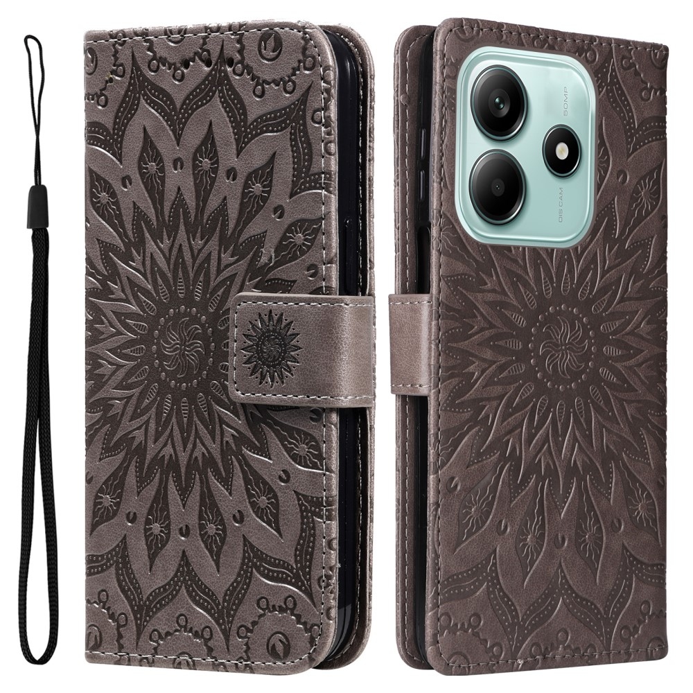 Sunflower knížkové pouzdro na Xiaomi Redmi Note 14 5G - šedé