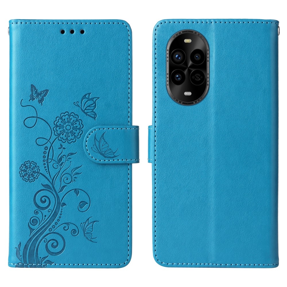 Flowery knížkové pouzdro na Huawei Nova 13 Pro 5G - modré