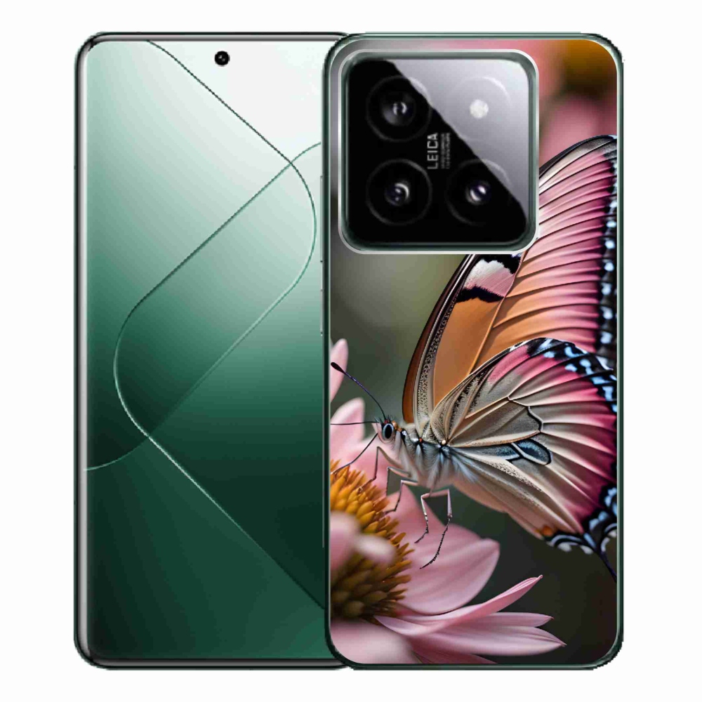 Gelový kryt mmCase na Xiaomi 14 Pro - barevný motýl