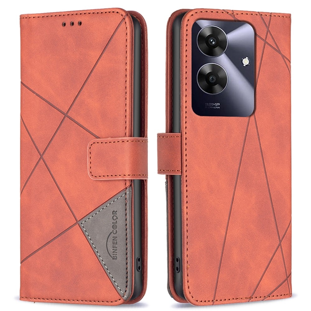 BNF Triangle knížkové pouzdro na Realme Note 60 - hnědé