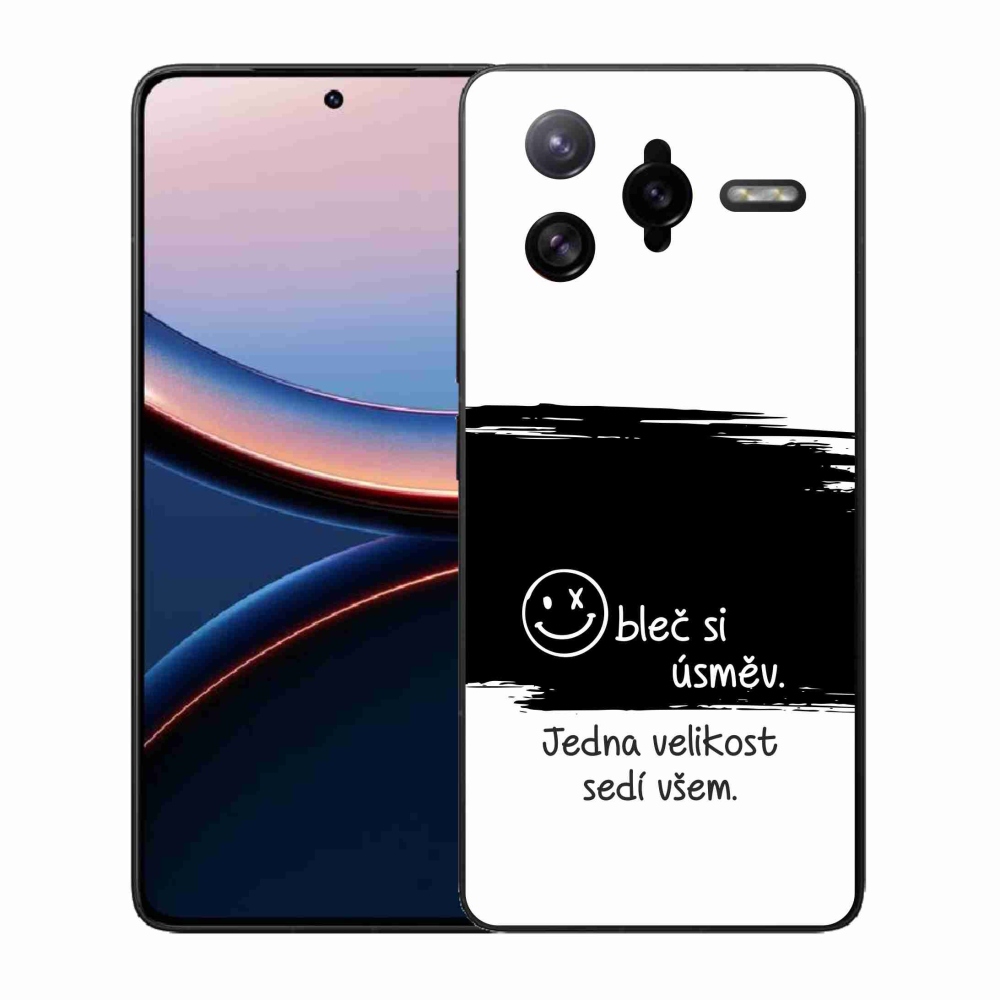 Gelový kryt mmCase na Xiaomi Poco F7 Ultra - vtipný text 8 černobílé pozadí