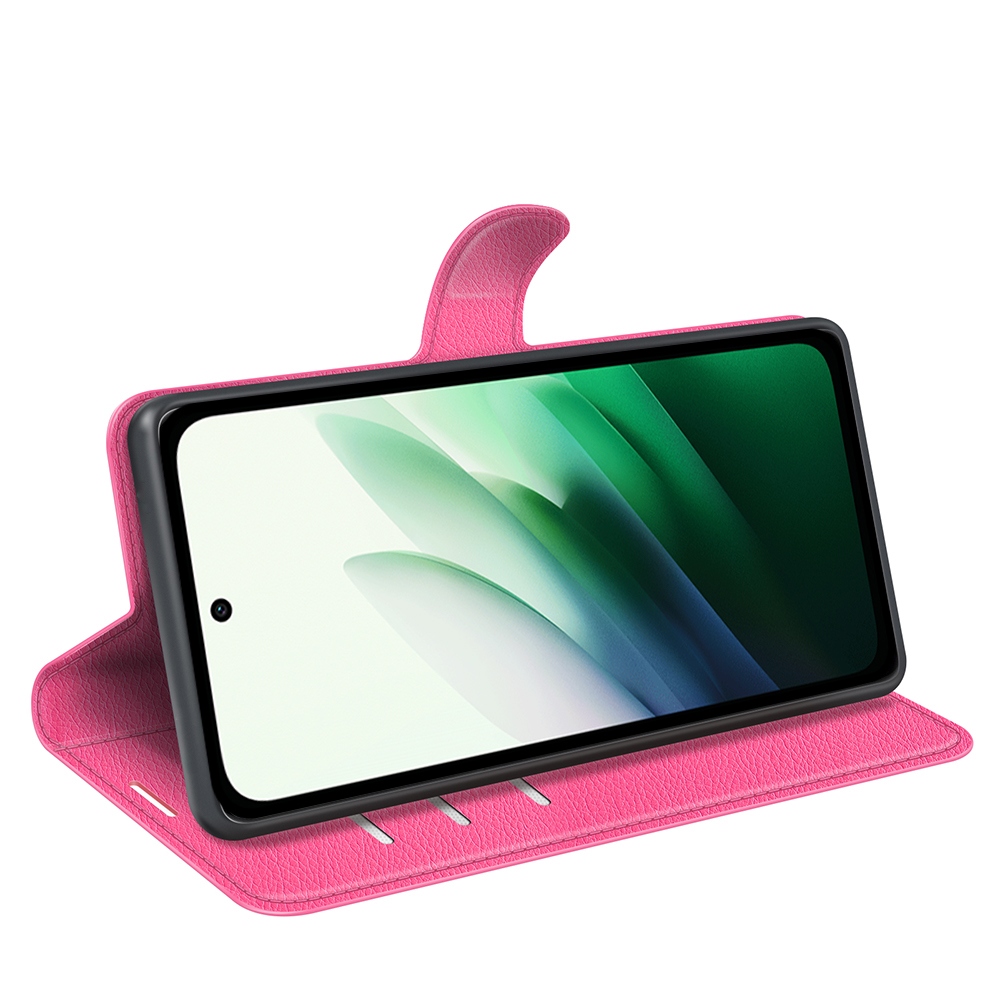 Litchi knížkové pouzdro na Xiaomi Redmi 15 4G/5G (171mm) - rose