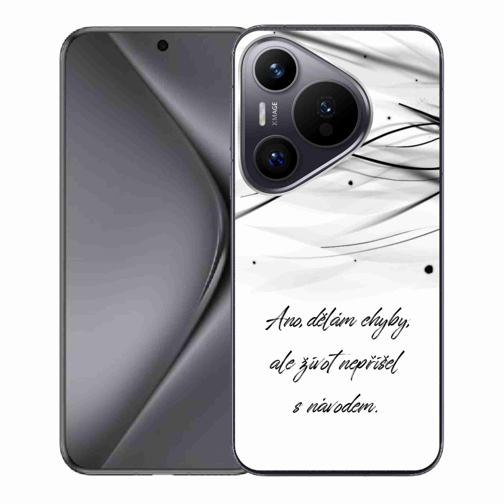 Gelový kryt mmCase na Huawei Pura 70 - citát bílé pozadí