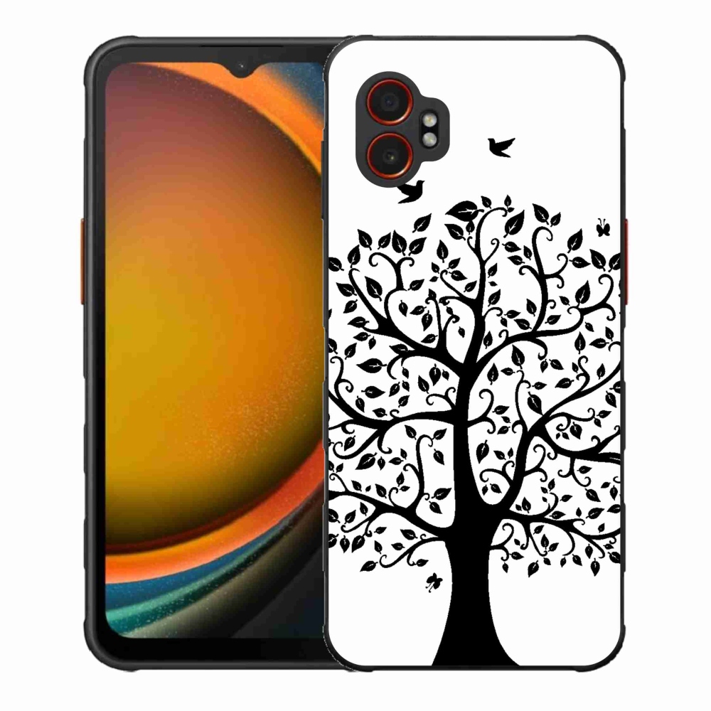 Gelový kryt mmCase na Samsung Galaxy Xcover 7 Pro - černobílý strom