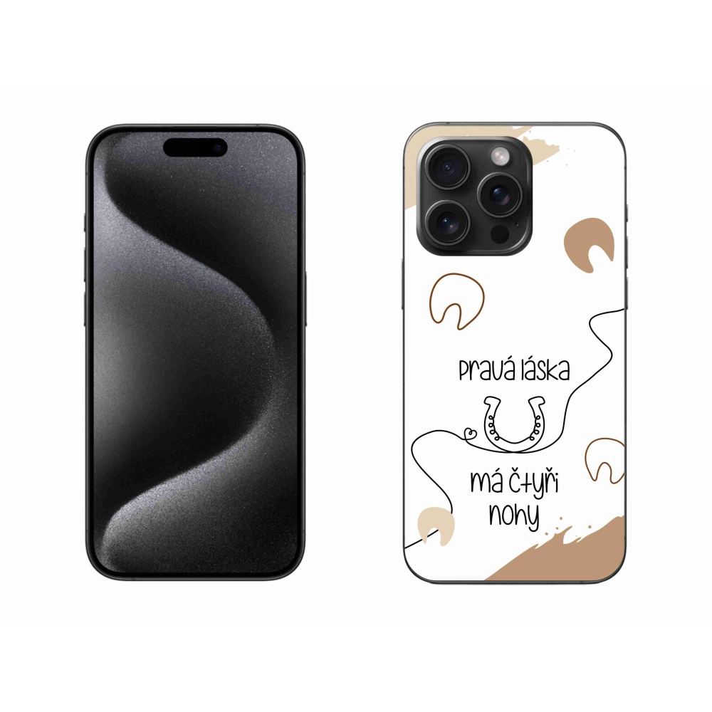 Gelový kryt mmCase na iPhone 15 Pro Max - koňský motiv bílé pozadí
