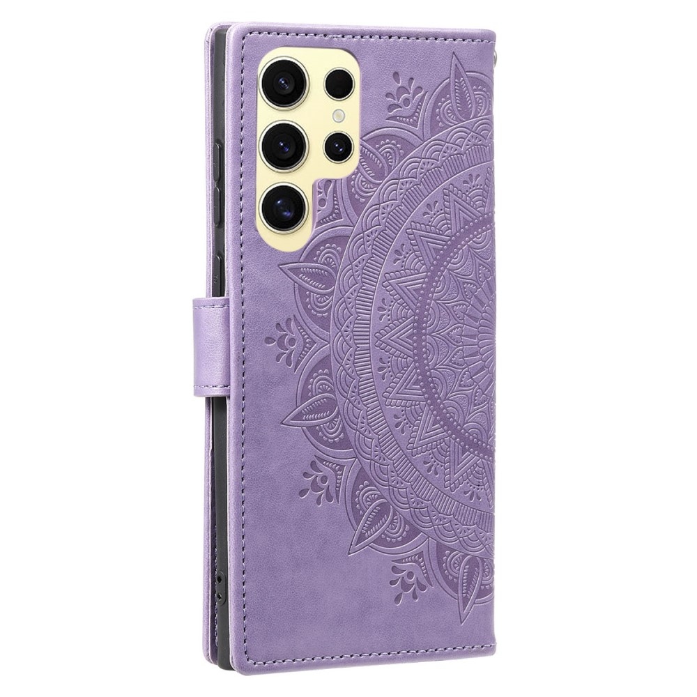 Mandala knížkové pouzdro na Samsung Galaxy S25 Ultra - fialové